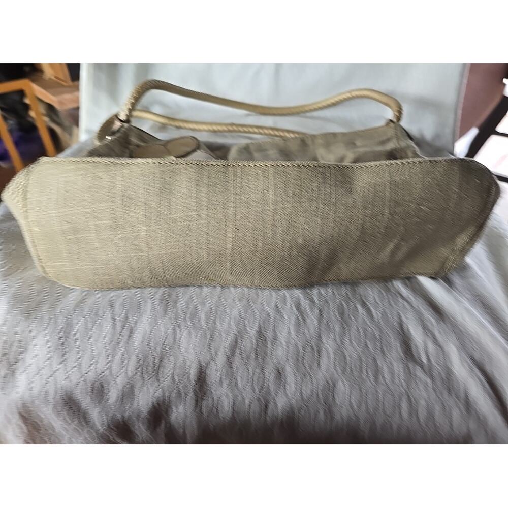 Relic Purse Beige Canvas Tea Rose Appliqué Double Shoulder Strap Hobo Handbag - Picture 8 of 11